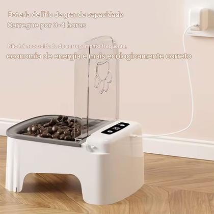 Imagem de Comedouro Automatico Pet Cao Gato Cachorro Raçao Sensor Movimento Presença Temporizador Programavel Animal de Estimaçao