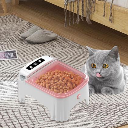 Imagem de Comedouro Automatico Pet Cao Gato Cachorro Raçao Sensor Movimento Presença Temporizador Programavel Animal de Estimaçao