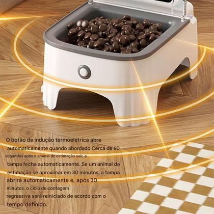 Imagem de Comedouro Automatico Pet Cao Gato Cachorro Raçao Sensor Movimento Presença Temporizador Programavel Animal de Estimaçao