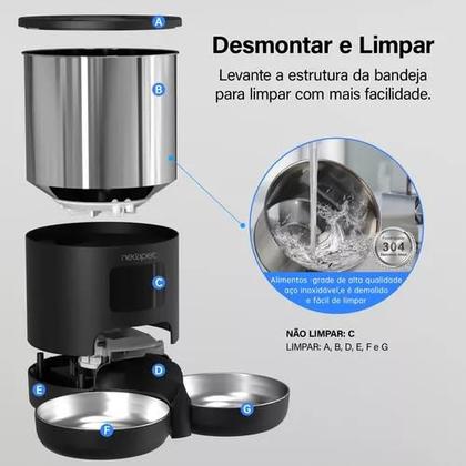 Imagem de Comedouro Duplo Alimentador Inteligente Cachorro Gato Pet Robotizado 5L APP Alto Falante Temporizador - New Pet