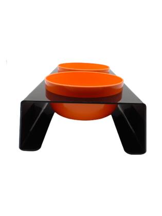 Imagem de Comedouro duplo para cães e gatos em acrílico com potes