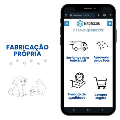 Imagem de Comedouro Elevado Pet Gato MDF Simple  - Inox