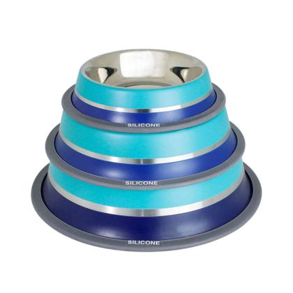 Imagem de Comedouro Inox Antiderrapante Azul G Germanhart