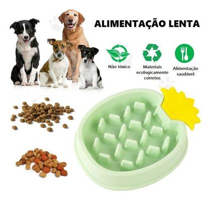 Imagem de Comedouro Interativo Cães Cachorros Gatos Anti Stress Comedor Lento Labirinto Abacaxi