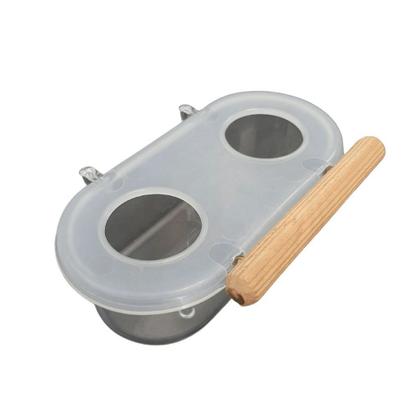 Imagem de Comedouro Pequeno com Poleiro 2 Furos - InjetFour - Diveras Cores - Amarelo