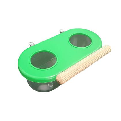 Imagem de Comedouro Pequeno com Poleiro 2 Furos - InjetFour - Diveras Cores - Amarelo