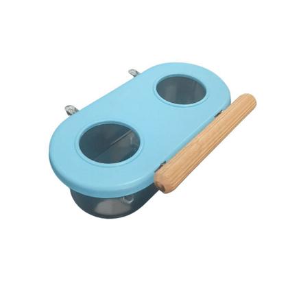 Imagem de Comedouro Pequeno com Poleiro 2 Furos - InjetFour - Diveras Cores - Azul