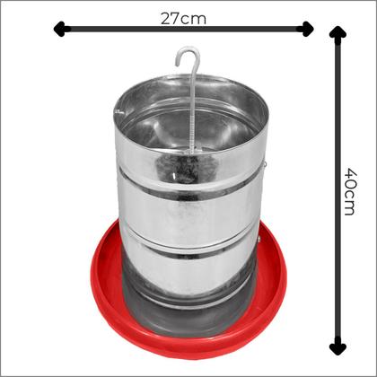 Imagem de Comedouro Tubular 10kg p/ Frango Aves Galinha Faisão