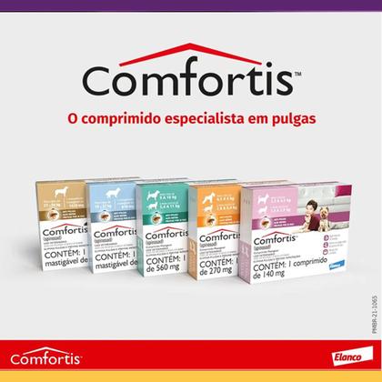 Imagem de Comfortis Elanco 560 mg para Cães de 9 a 18 Kg e Gatos de 5,4 a 11 Kg - 1 Comprimido