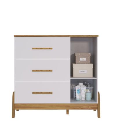 Imagem de Cômoda 1 Porta 3 Gavetas Guti Retrô - Peroba Moveis