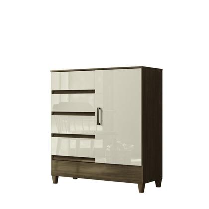 Imagem de Cômoda 1 Porta 4 Gavetas com Pés