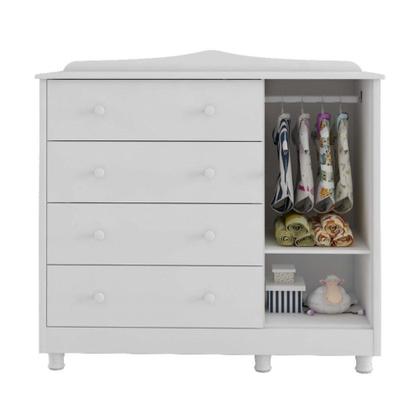 Imagem de Cômoda 1 Porta 4 Gavetas MDF Noah Móveis Peroba