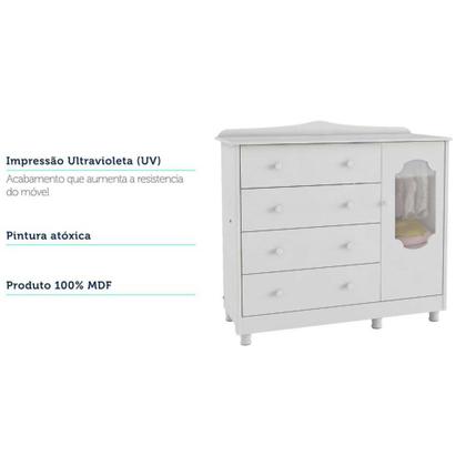 Imagem de Cômoda 1 Porta 4 Gavetas MDF Noah Móveis Peroba