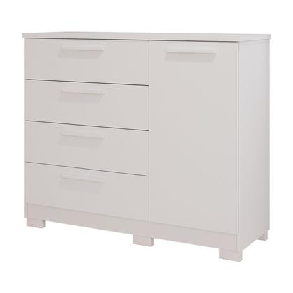 Imagem de Cômoda 1 Porta 4 Gavetas MDF Sophia Espresso Móveis Branco
