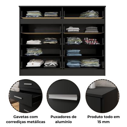 Imagem de Cômoda 10 Gavetas 99,4x123x40,5cm Alexia - Yescasa