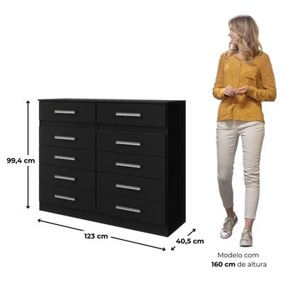 Imagem de Cômoda 10 Gavetas 99,4x123x40,5cm Alexia - Yescasa