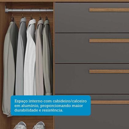 Imagem de Cômoda 130,20cm 2 Pt E 4 Gv Eliot Estilo Mm Jatoba/grafitte