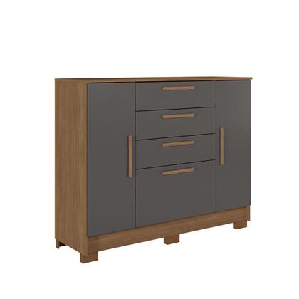 Imagem de Cômoda 130,20cm 2 Pt E 4 Gv Eliot Estilo Mm Jatoba/grafitte