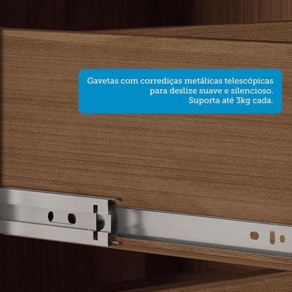 Imagem de Cômoda 130,20cm 2 Pt E 4 Gv Eliot Estilo Mm Jatoba/grafitte