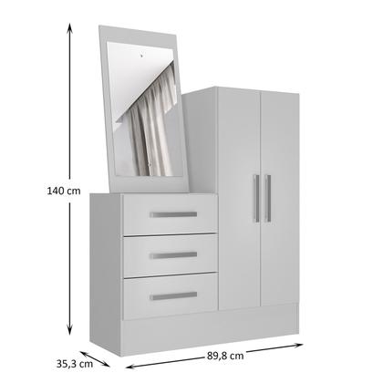 Imagem de Cômoda 2 Portas 3 Gavetas com Espelho Dunas