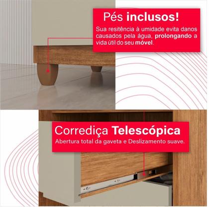 Imagem de Cômoda 2 Portas 4 Gavetas Madri Plus Com Sapateira - Tudo de Móveis