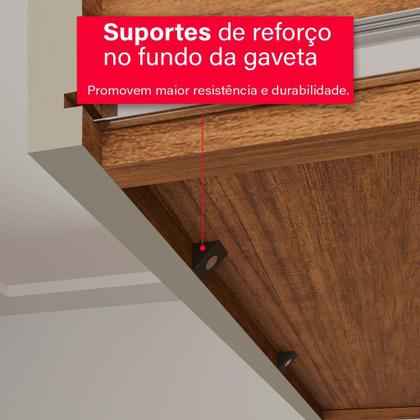Imagem de Cômoda 2 Portas 4 Gavetas Madri Plus Com Sapateira - Tudo de Móveis