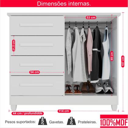 Imagem de Cômoda 2 Portas 4 Gavetas Madri Plus Com Sapateira - Tudo de Móveis