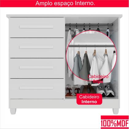 Imagem de Cômoda 2 Portas 4 Gavetas Madri Plus Com Sapateira - Tudo de Móveis