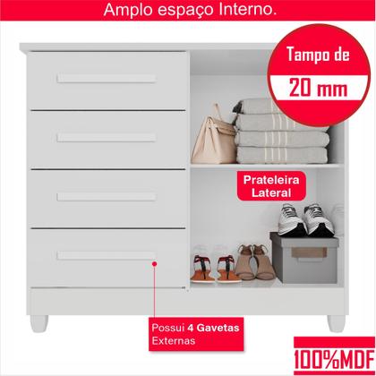 Imagem de Cômoda 2 Portas 4 Gavetas Madri Plus Com Sapateira - Tudo de Móveis