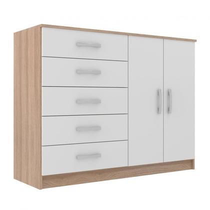 Imagem de Cômoda 2 Portas 5 Gavetas Branco/Demolição
