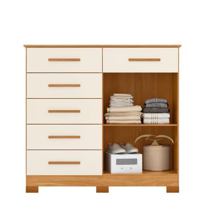 Cômoda 2 Portas 6 Gavetas New Xangai Albatroz - Cômoda - Magazine