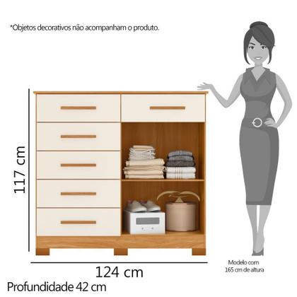 Cômoda 2 Portas 6 Gavetas New Xangai Albatroz - Cômoda - Magazine