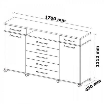 Imagem de Cômoda 2 Portas 7 Gavetas Paris Espresso Móveis