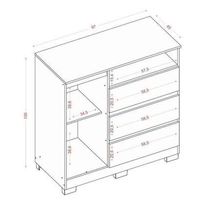 Imagem de Cômoda 2014143 E Guarda Roupa Casal Coimbra 2005138 Atacama Off White - Aramóveis