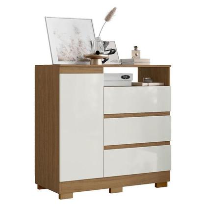 Imagem de Cômoda 2014143 e Guarda Roupa Casal Coimbra 2005138 Atacama Off White - Aramóveis