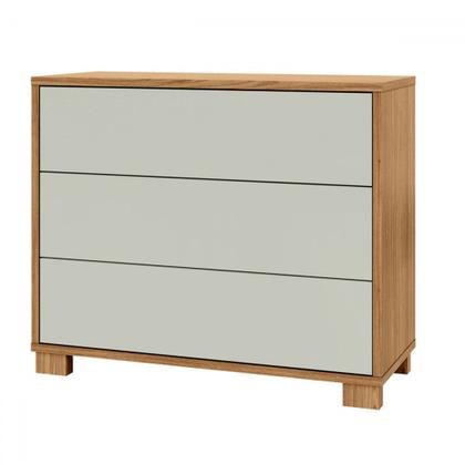 Imagem de Cômoda 3 Gavetas 100% Mdf Tw54 Freijó/Off White - Pradel
