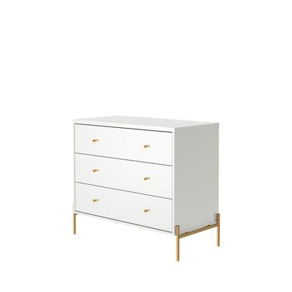 Imagem de Cômoda 3 Gavetas Jasper 79x90x45 cm Branco/Dourado