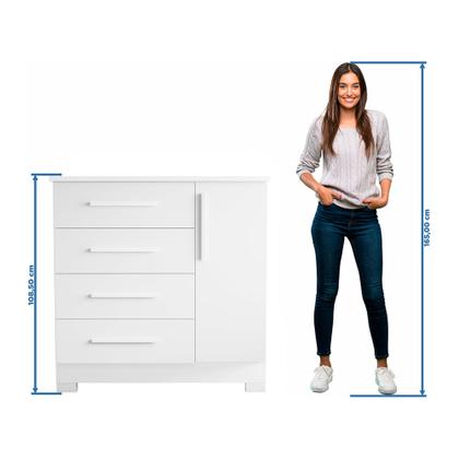 Imagem de Cômoda 4 Gavetas 1 Porta NT 5185