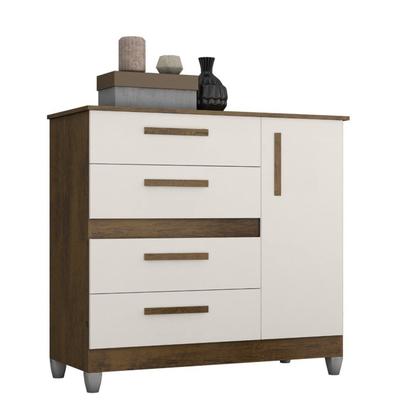 Imagem de Cômoda 4 Gavetas 105cm X 99cm New Julia Canela/ Off White