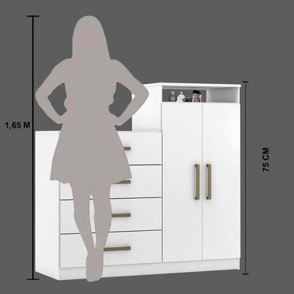 Imagem de Cômoda 4 Gavetas 2 Portas 1 Nicho Aurea