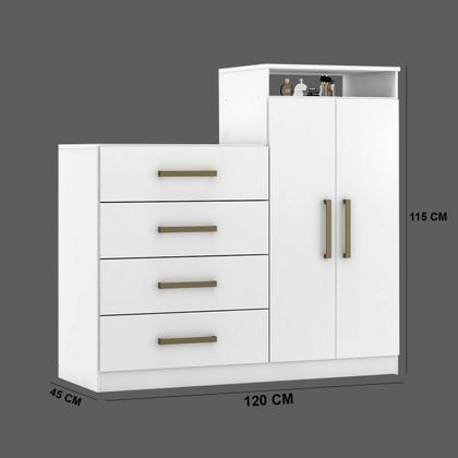 Imagem de Cômoda 4 Gavetas 2 Portas 1 Nicho Aurea