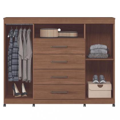 Imagem de Cômoda 4 Gavetas 2 Portas com Rodizio Havana Master Santos Andira