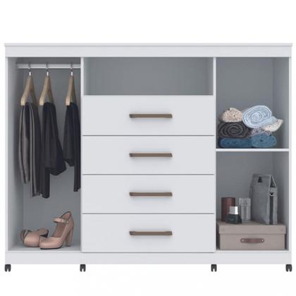 Imagem de Cômoda 4 Gavetas 2 Portas com Rodizio Havana Master Santos Andira