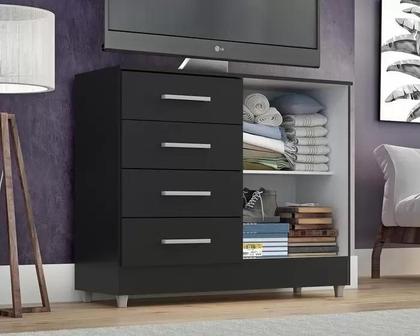 Imagem de Cômoda 4 Gavetas 2 Portas Gisele - Quarta Divisão