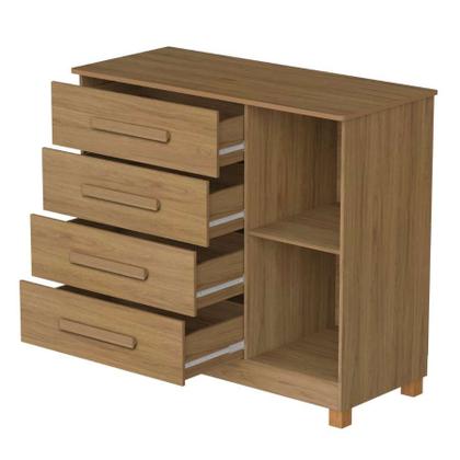 Imagem de Cômoda 4 Gavetas com Sapateira 100% MDF Várias Cores Grécia