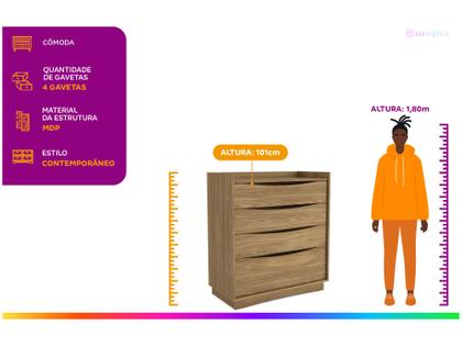 Imagem de Cômoda 4 Gavetas Kappesberg Kansas
