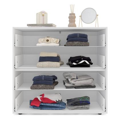 Imagem de Cômoda 4 Gavetas Lisboa Cinza/Branco