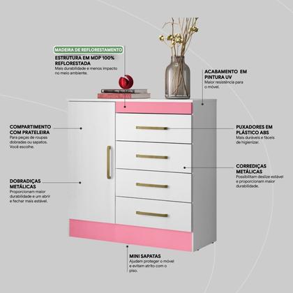 Cômoda 4 Gavetas Montevidéu - Demóbile Imagem de Cômoda 4 Gavetas Montevidéu