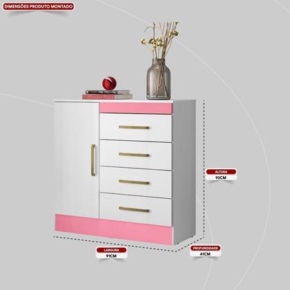 Cômoda 4 Gavetas Montevidéu - Demóbile Imagem de Cômoda 4 Gavetas Montevidéu
