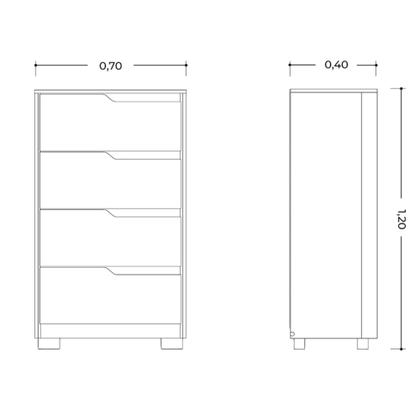 Imagem de Cômoda 4 Gavetas Sole Albatroz
